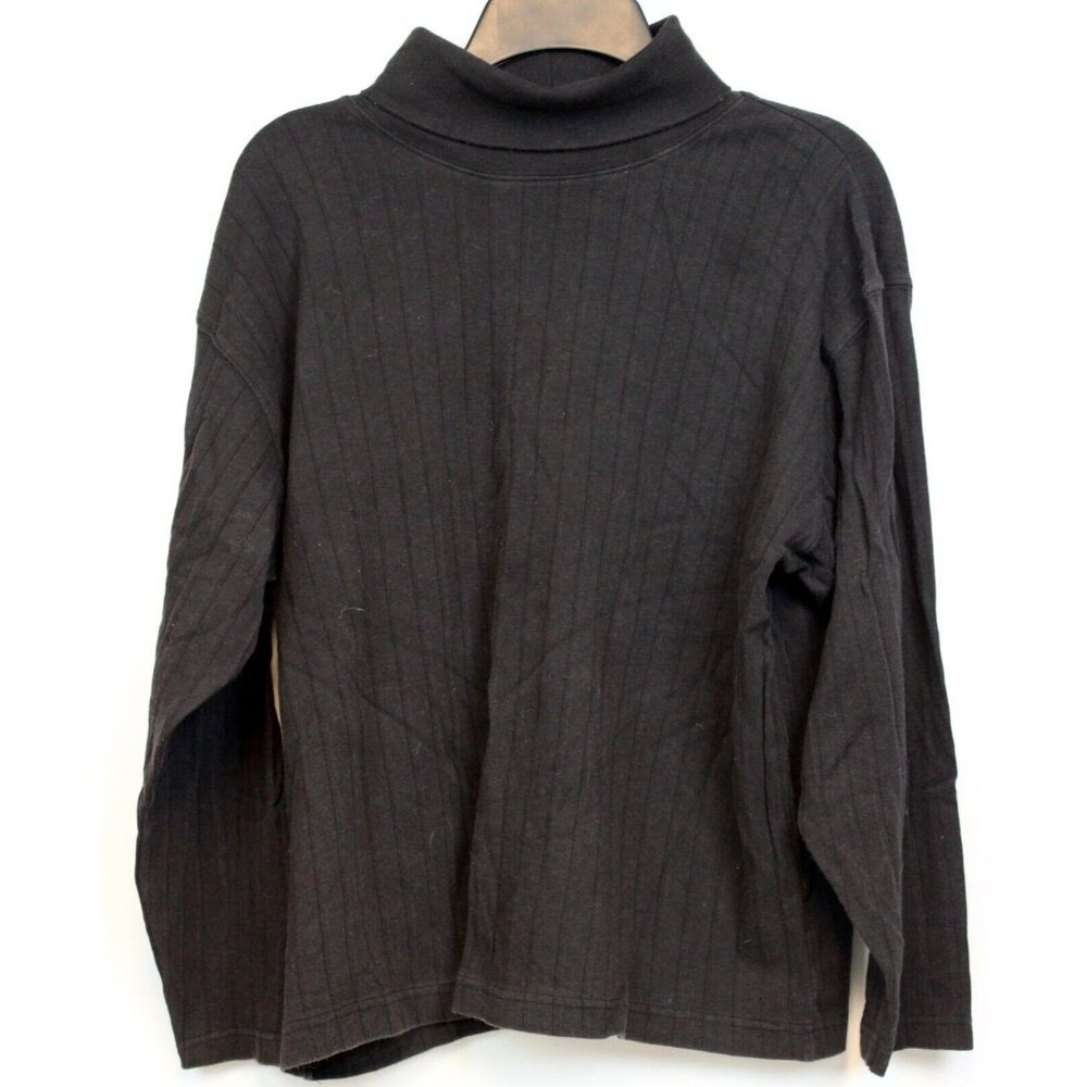 VTG 80s Jennifer Moore Sport Ribbed Shirt Turtleneck sz L Classic Fashion Winter